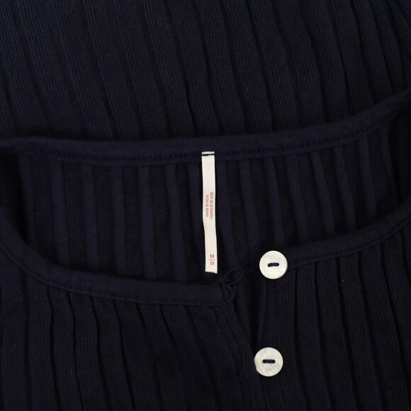 Free People Tilly Long-Sleeve Cardi Blouse Top Knit Ribbed Buttondown M 280623 - Picture 8 of 8